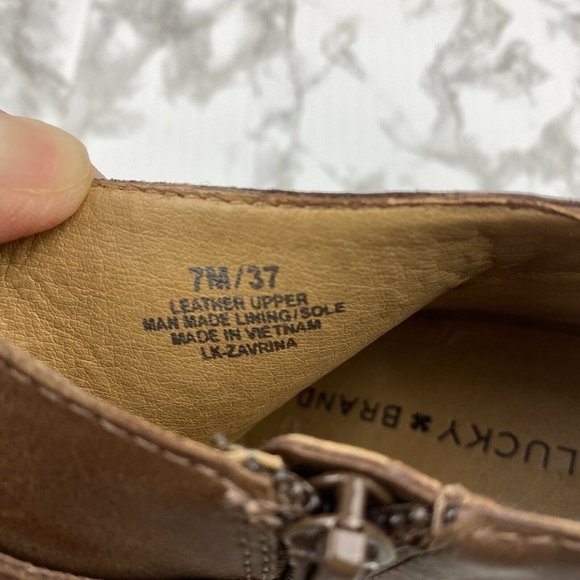 Lucky Brand Zavrina Leather Ankle Booties Cut Out - Picture 7 of 8